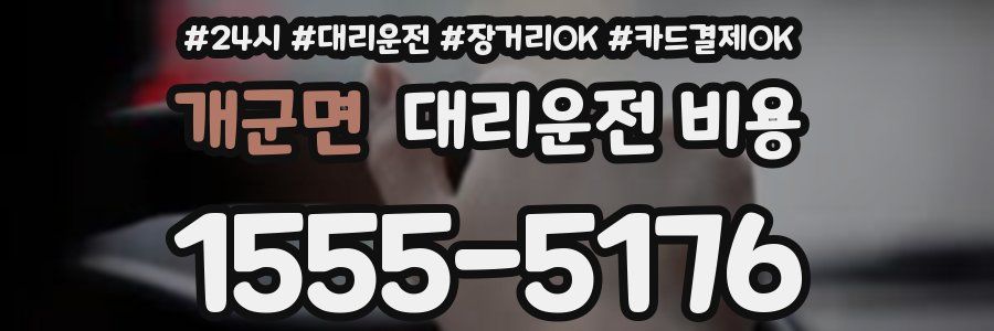 개군면 대리운전 비용