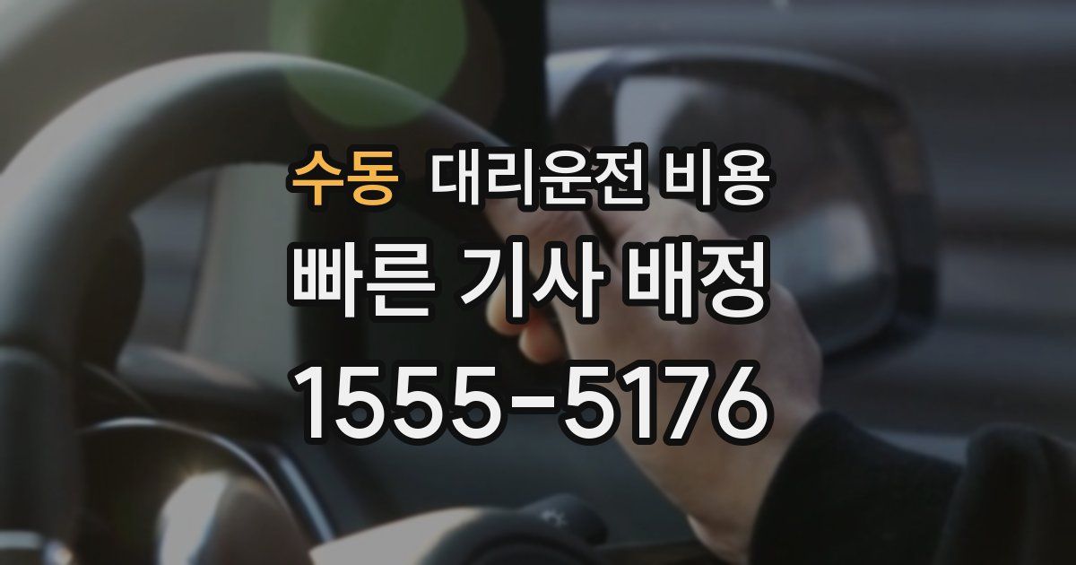 수동 대리운전 가격