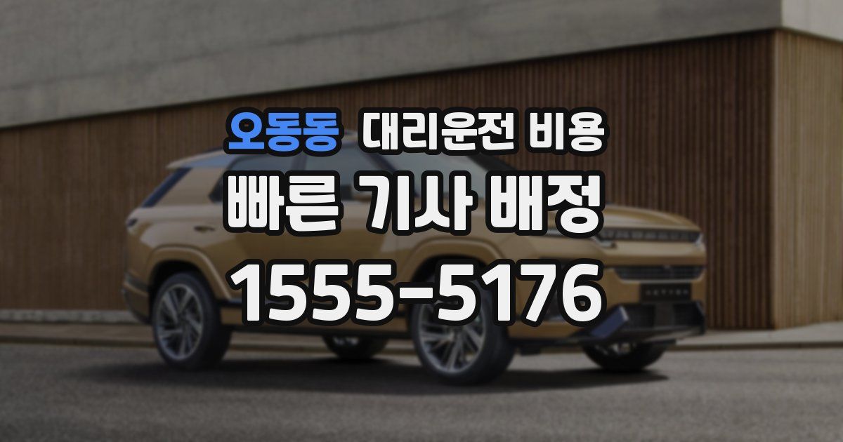 오동동 대리운전 가격