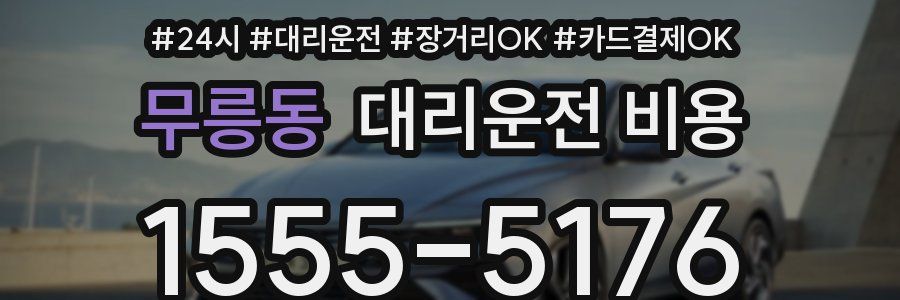 무릉동 대리운전 비용