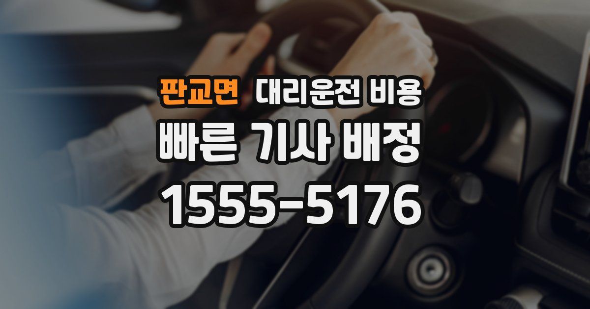 판교면 대리운전 가격
