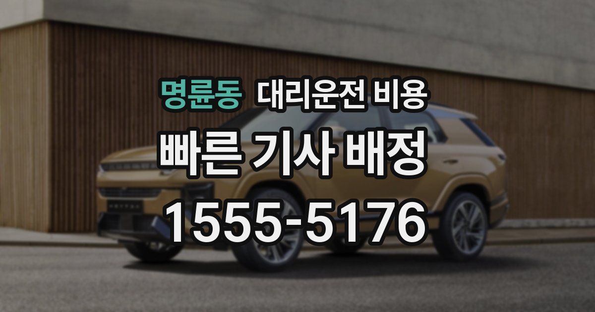 명륜동 대리운전 가격