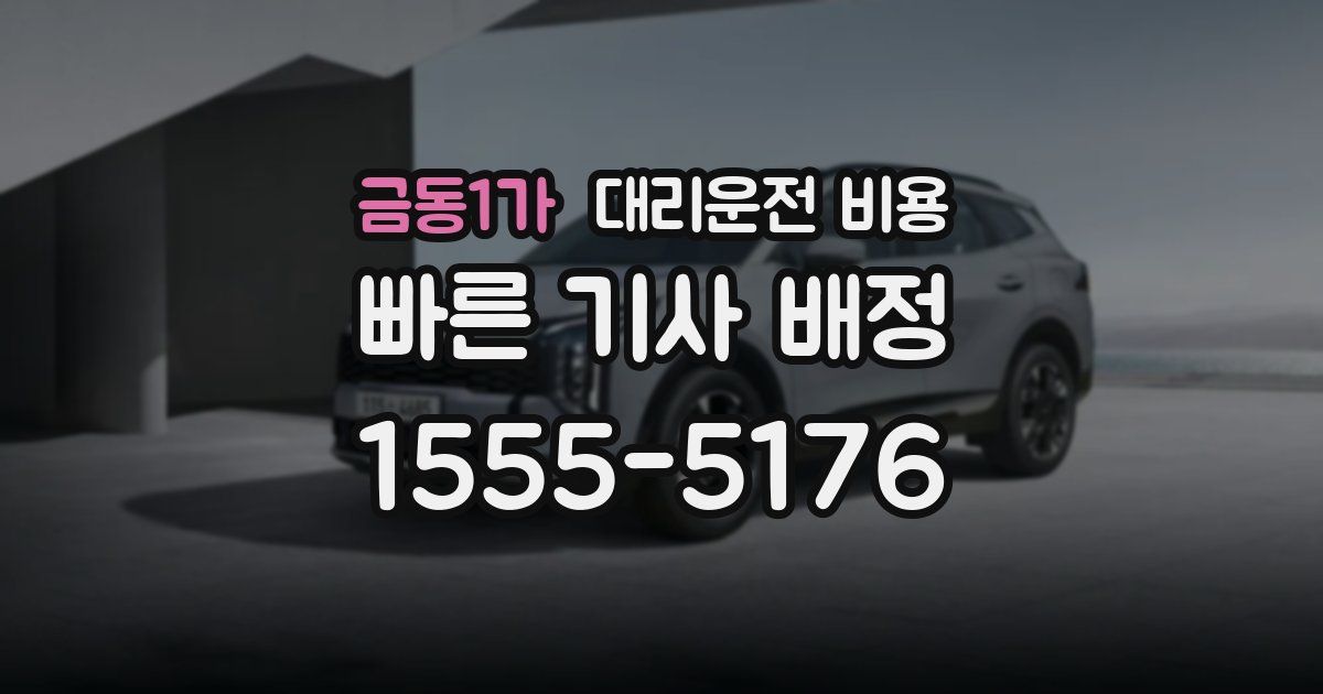 금동1가 대리운전 가격