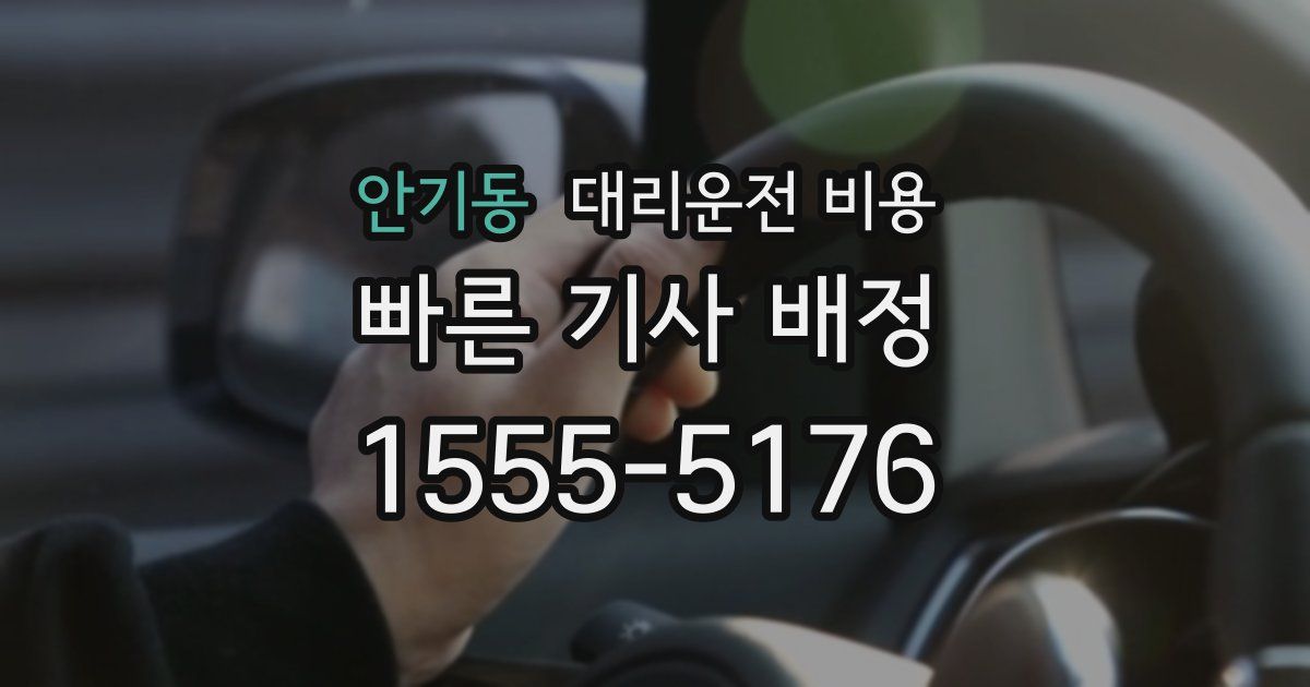안기동 대리운전 가격