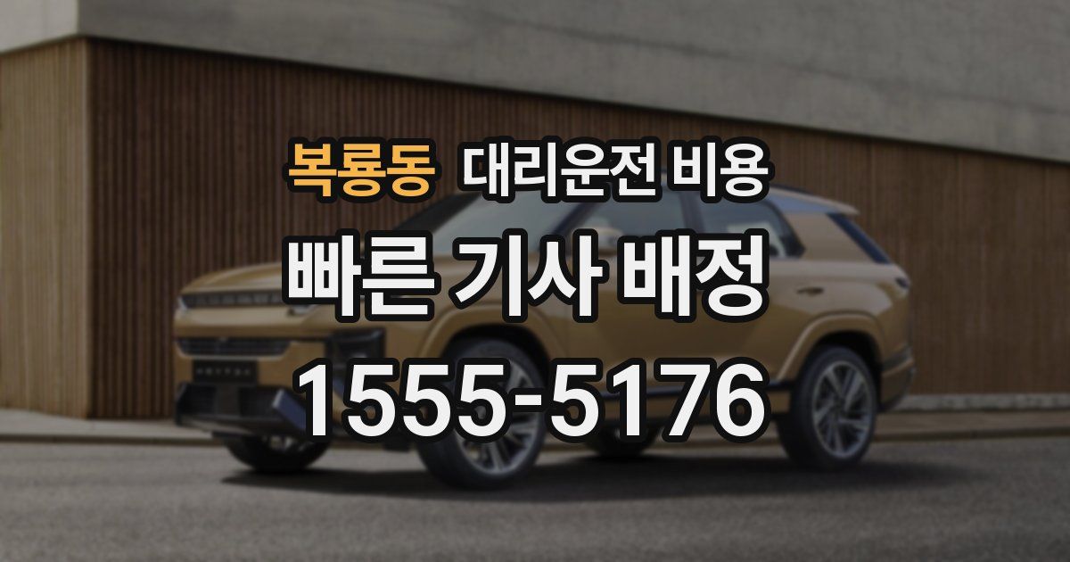 복룡동 대리운전 가격