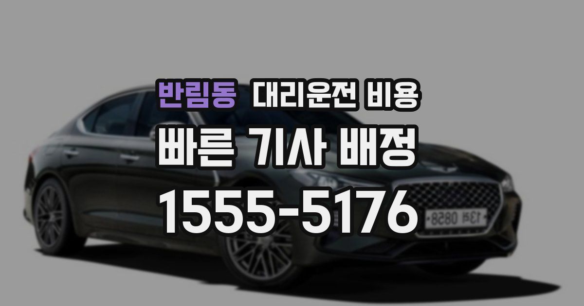 반림동 대리운전 가격