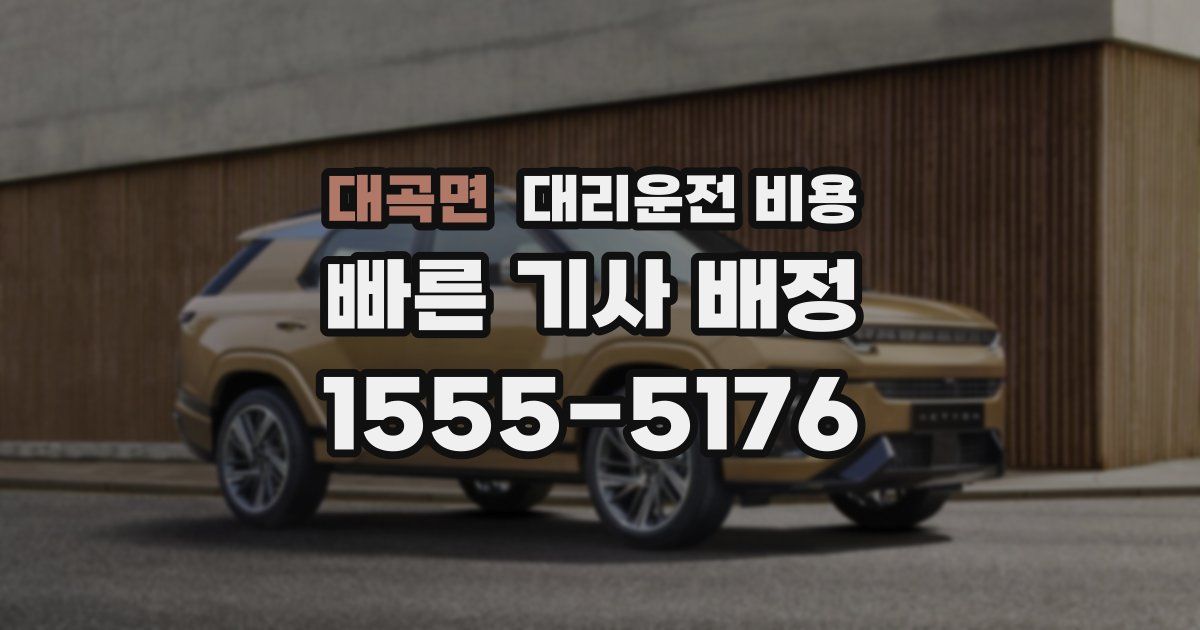 대곡면 대리운전 가격