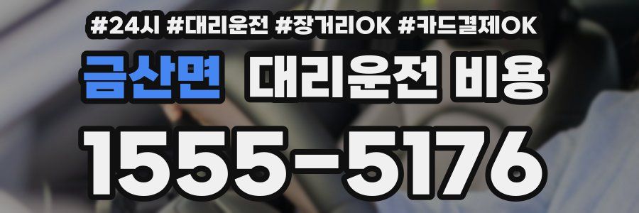 금산면 대리운전 비용