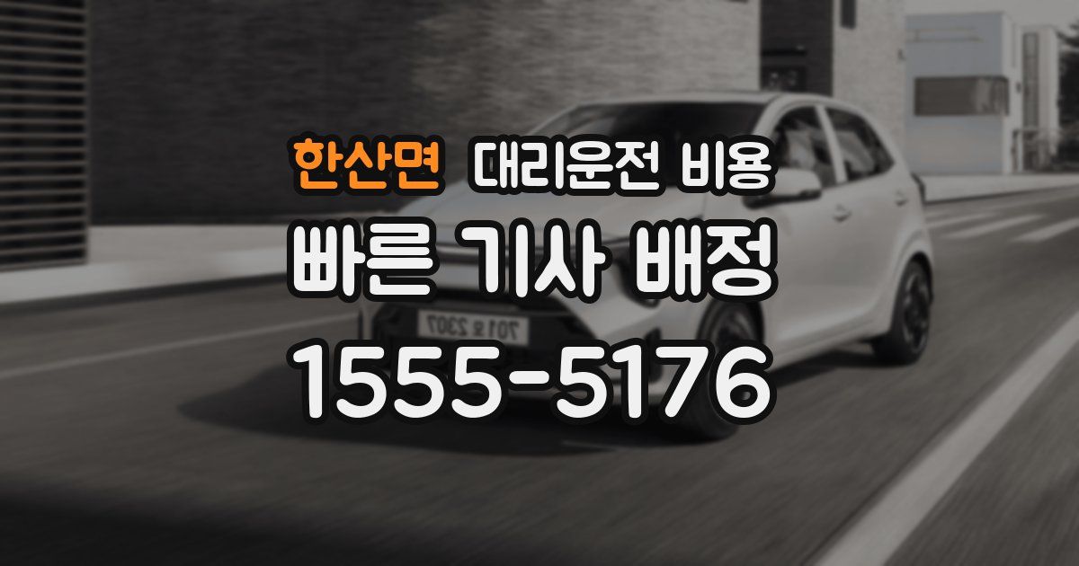 한산면 대리운전 가격