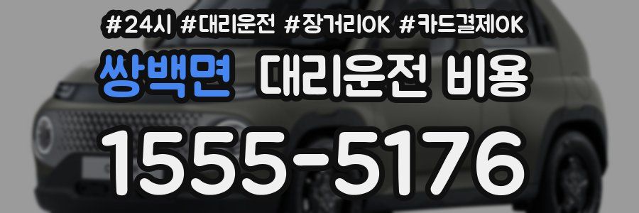 쌍백면 대리운전 비용