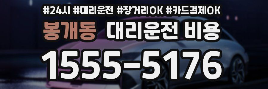 봉개동 대리운전 비용