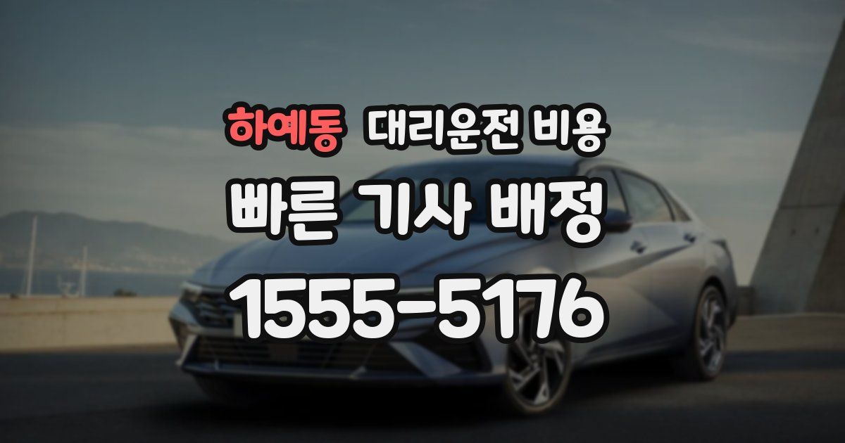 하예동 대리운전 가격