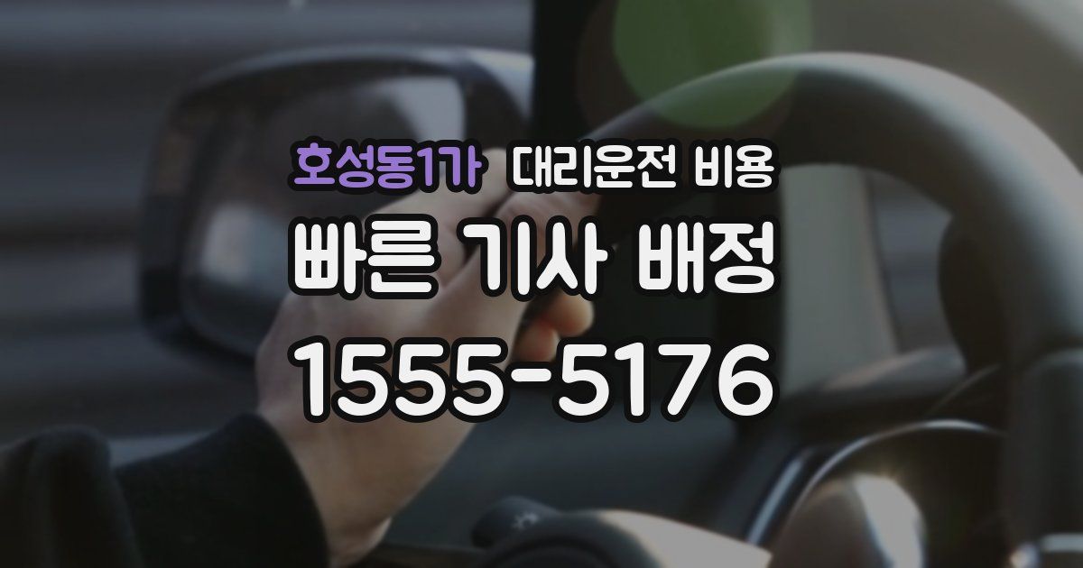 호성동1가 대리운전 가격