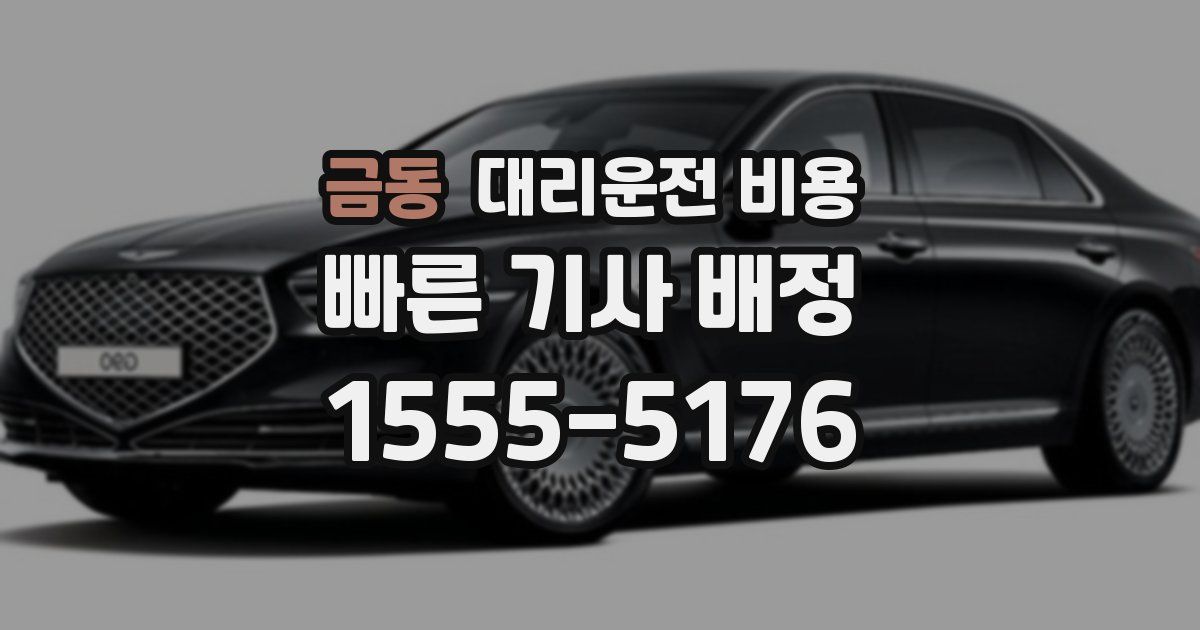 금동 대리운전 가격