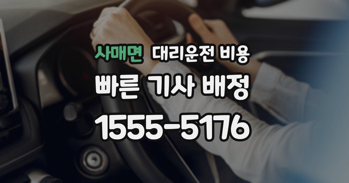 사매면 대리운전 가격