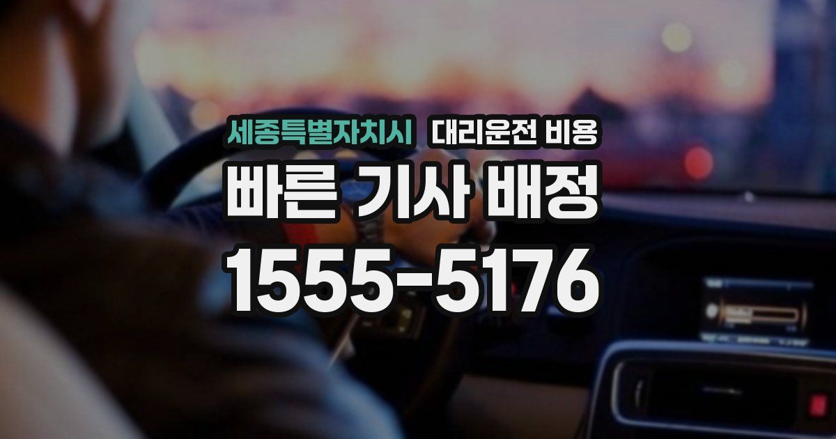 세종특별자치시 대리운전 가격