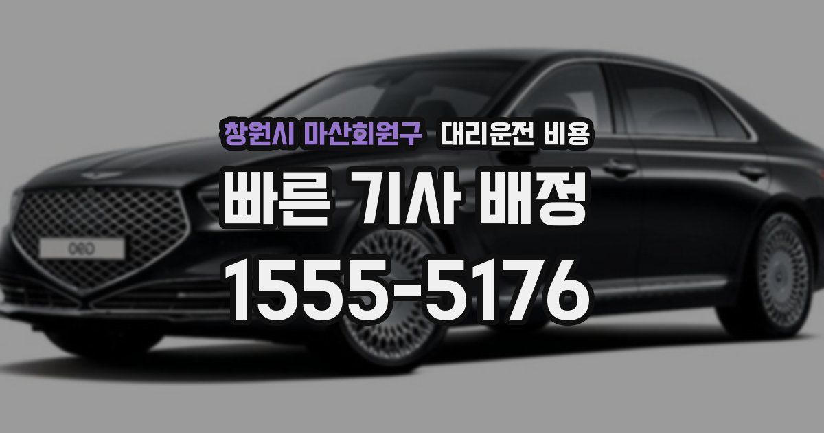 창원시 마산회원구 대리운전 가격