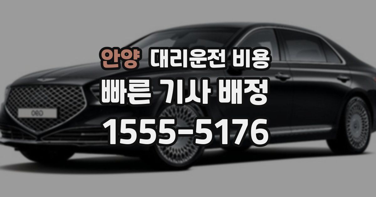 안양 대리운전 가격