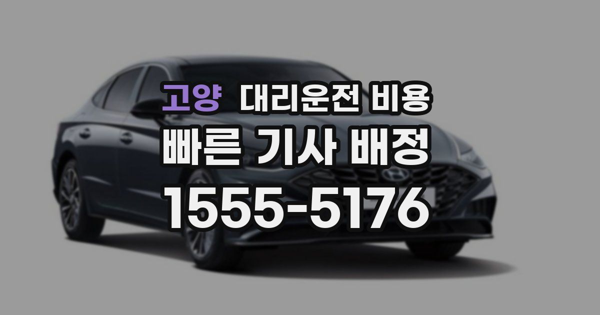 고양 대리운전 가격