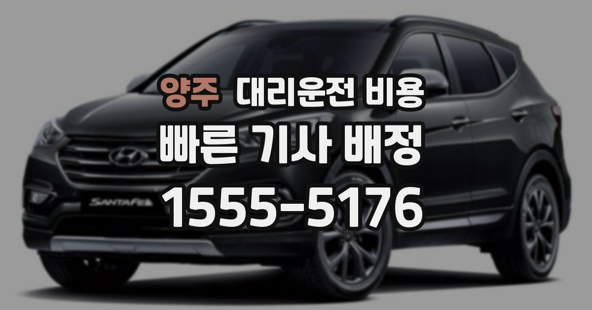 양주 대리운전 가격