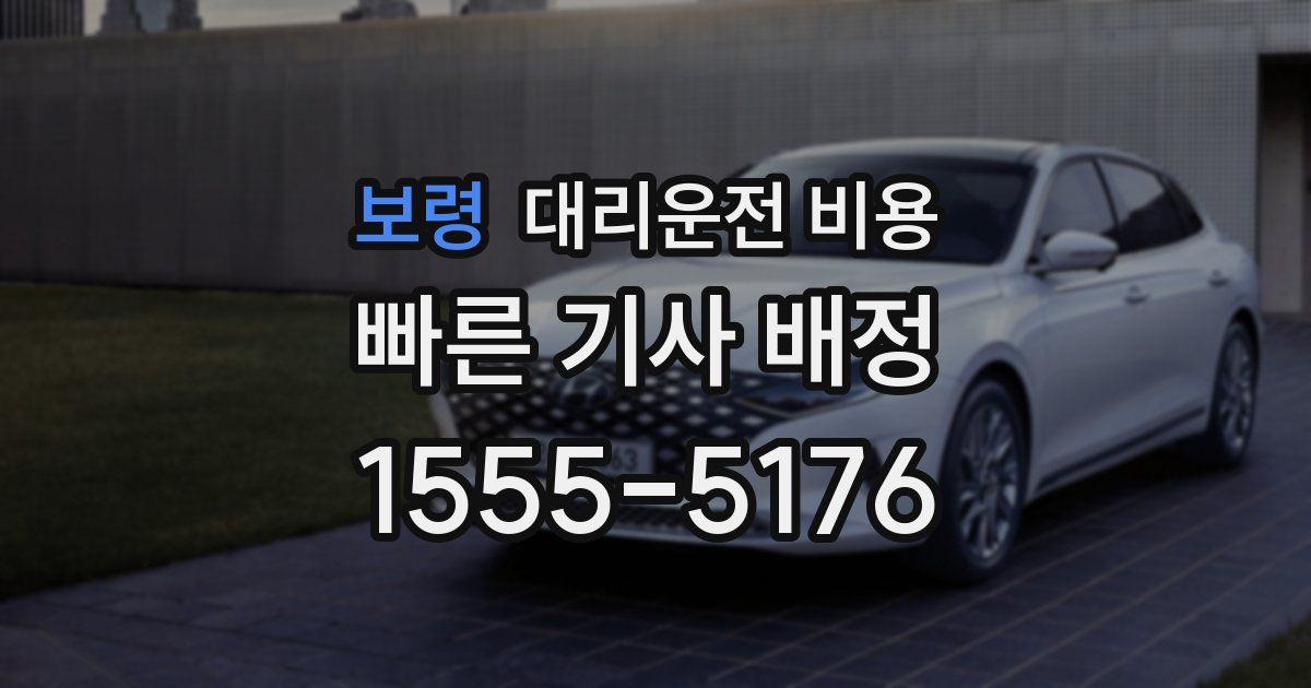 보령 대리운전 가격