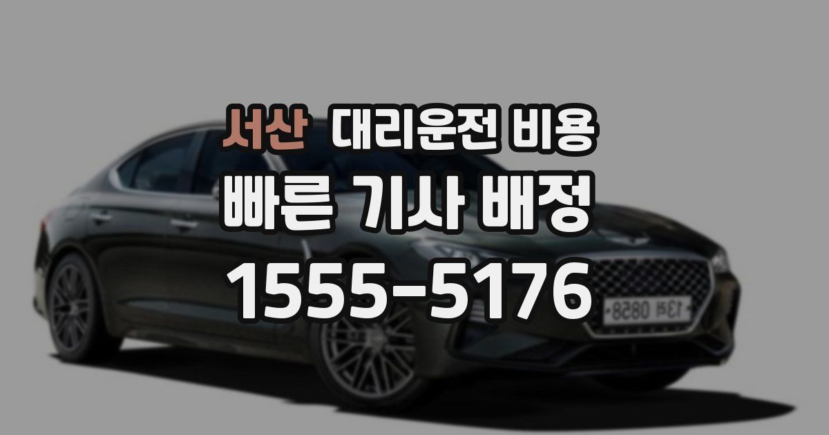 서산 대리운전 가격