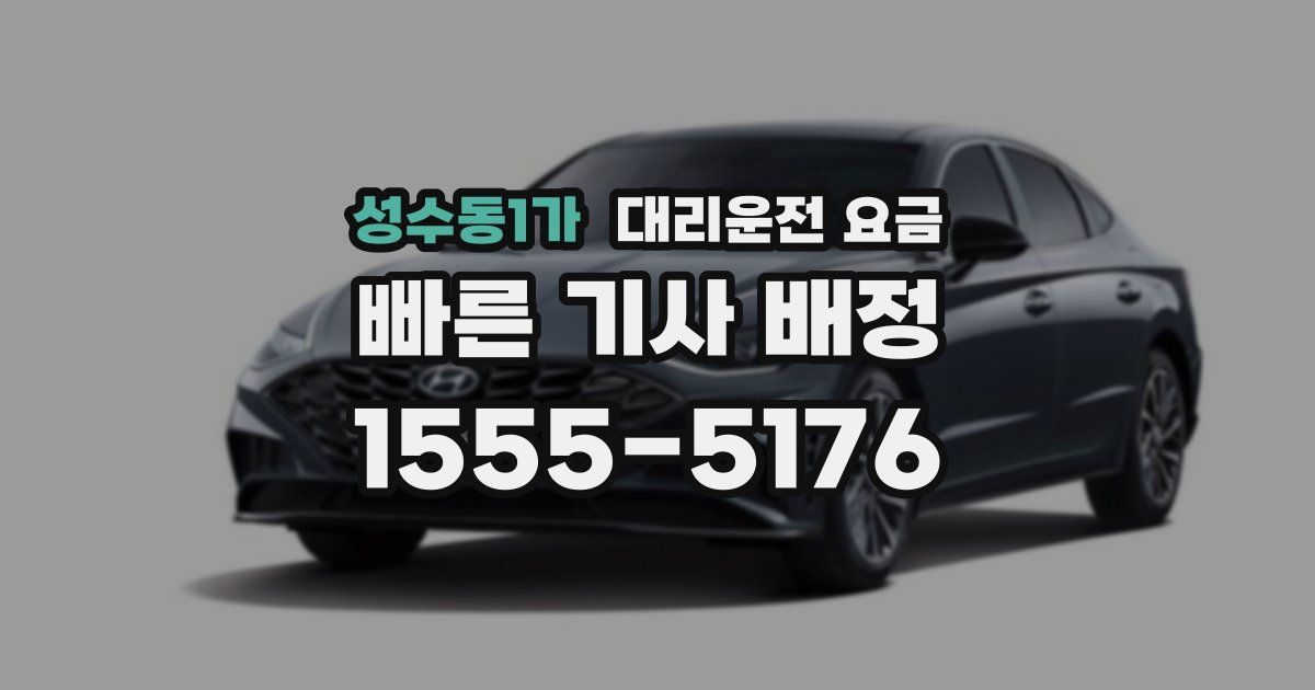 성수동1가 대리운전 가격