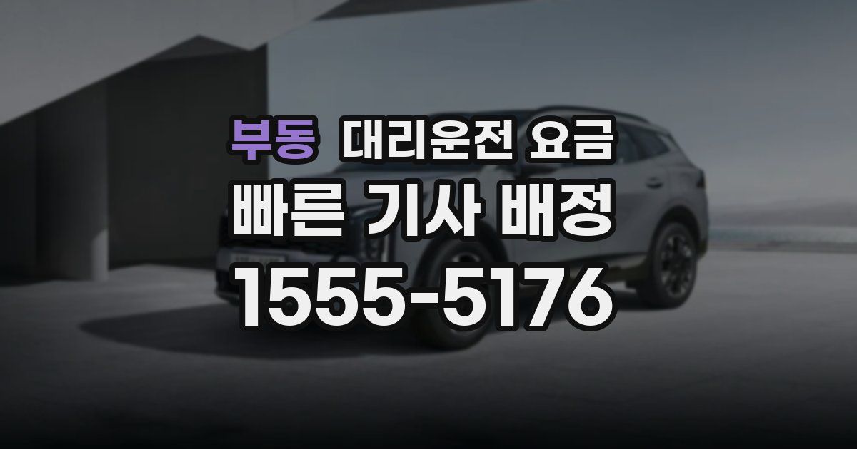 부동 대리운전 가격