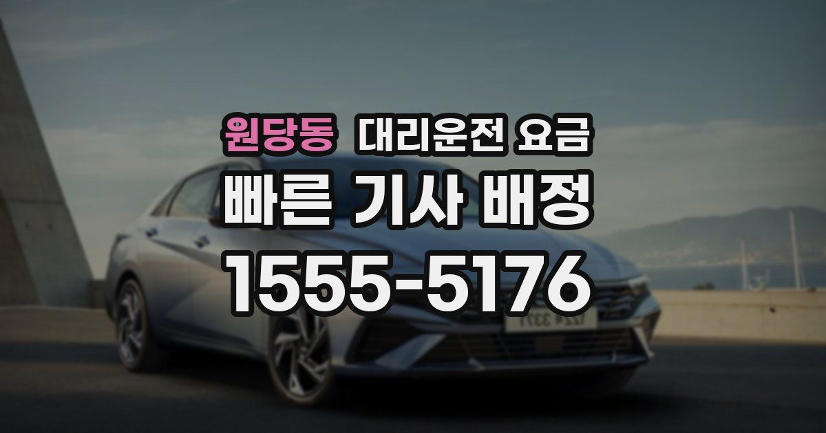 원당동 대리운전 가격