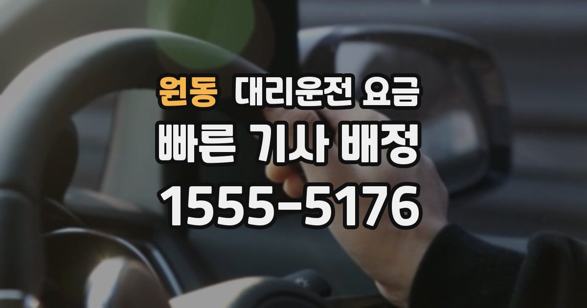원동 대리운전 가격