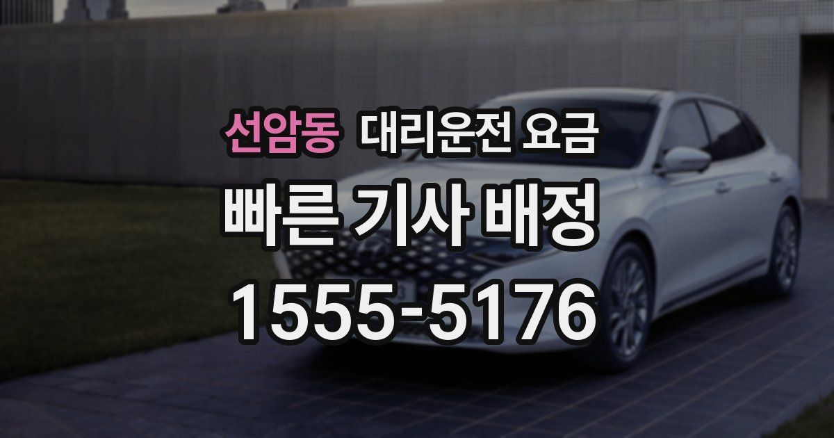 선암동 대리운전 가격