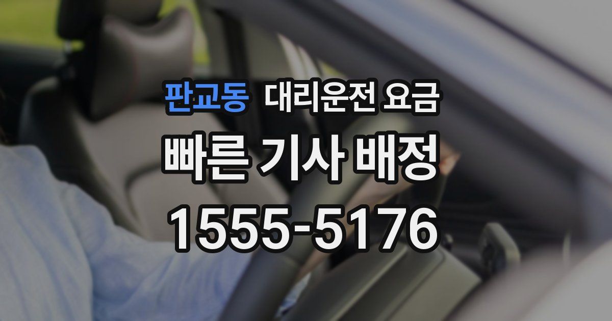 판교동 대리운전 가격