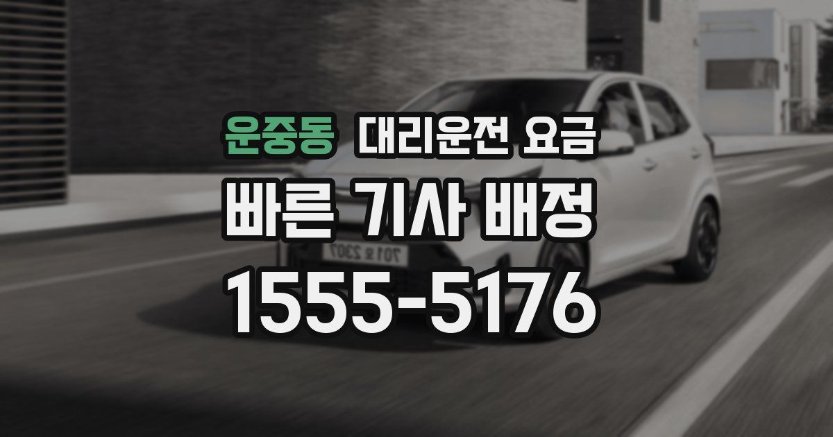 운중동 대리운전 가격