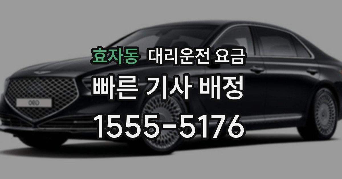 효자동 대리운전 가격