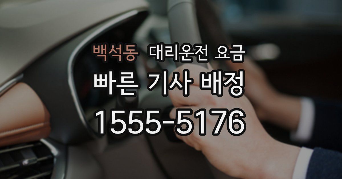 백석동 대리운전 가격
