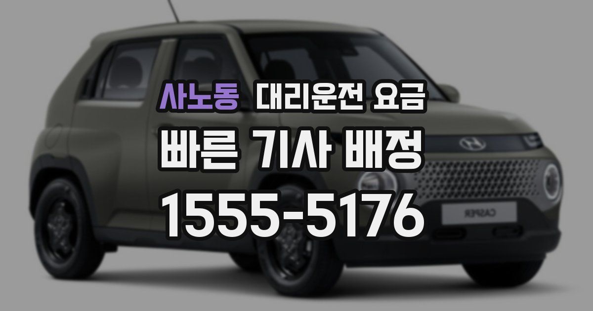 사노동 대리운전 가격