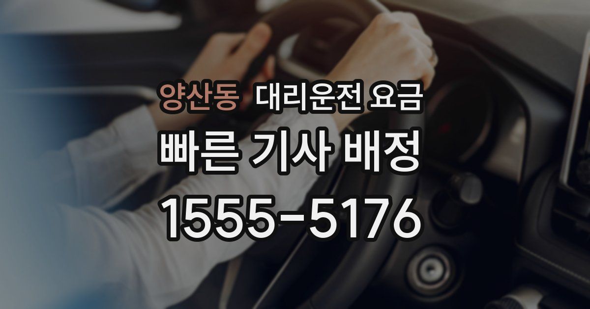 양산동 대리운전 가격