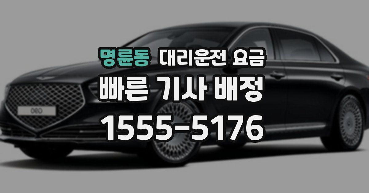 명륜동 대리운전 가격