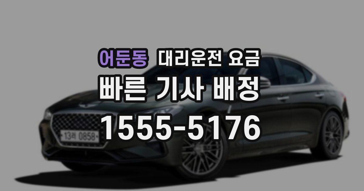 어둔동 대리운전 가격