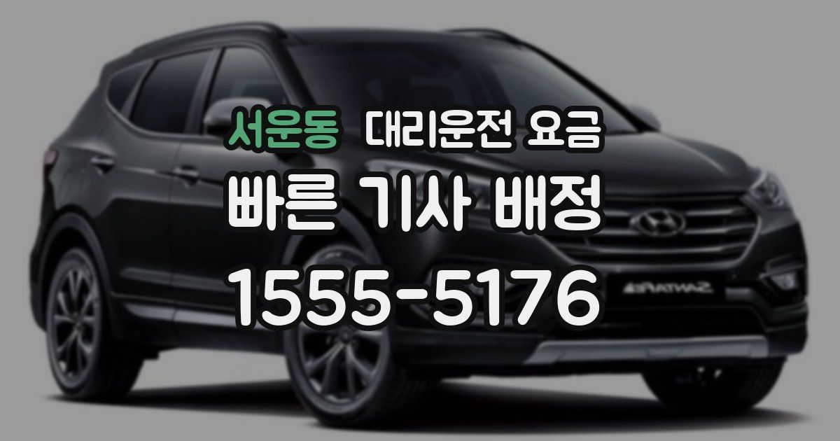 서운동 대리운전 가격