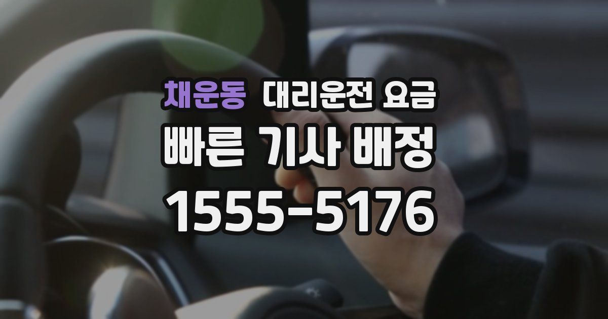 채운동 대리운전 가격