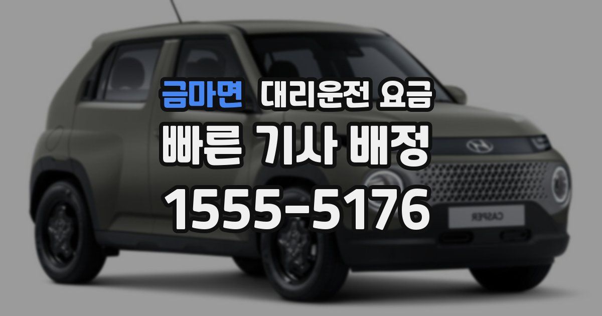 금마면 대리운전 가격