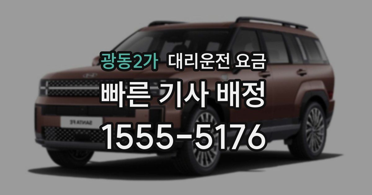 광동2가 대리운전 가격