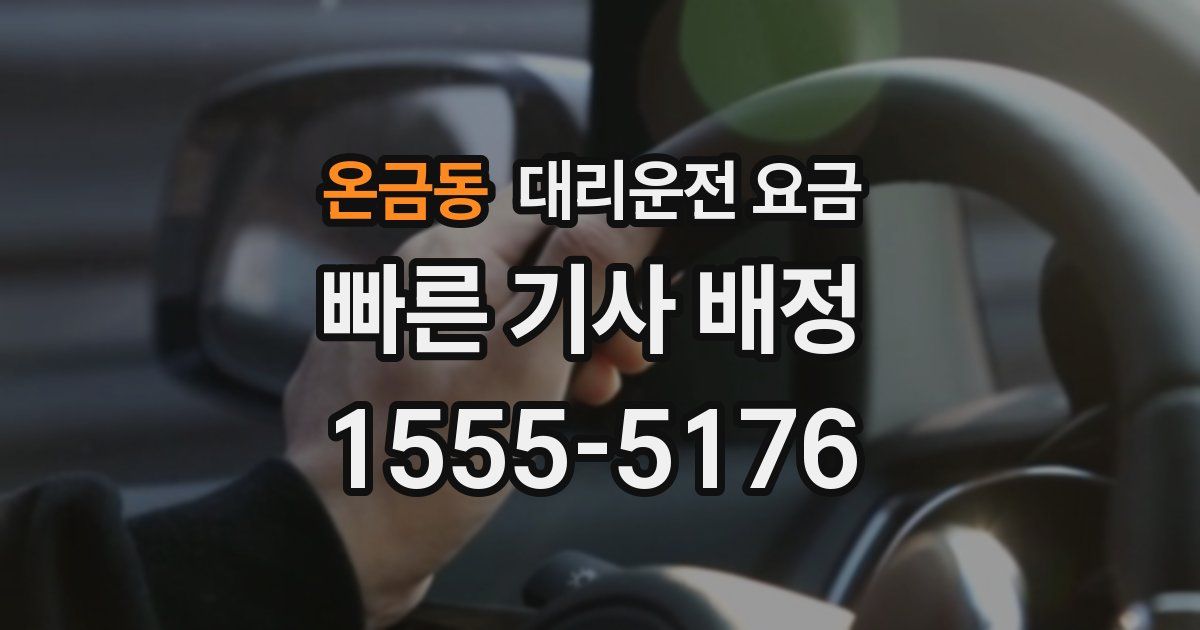 온금동 대리운전 가격