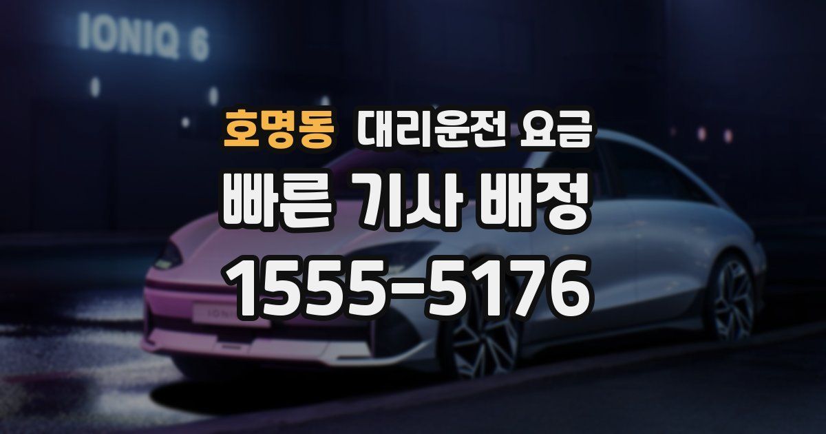 호명동 대리운전 가격