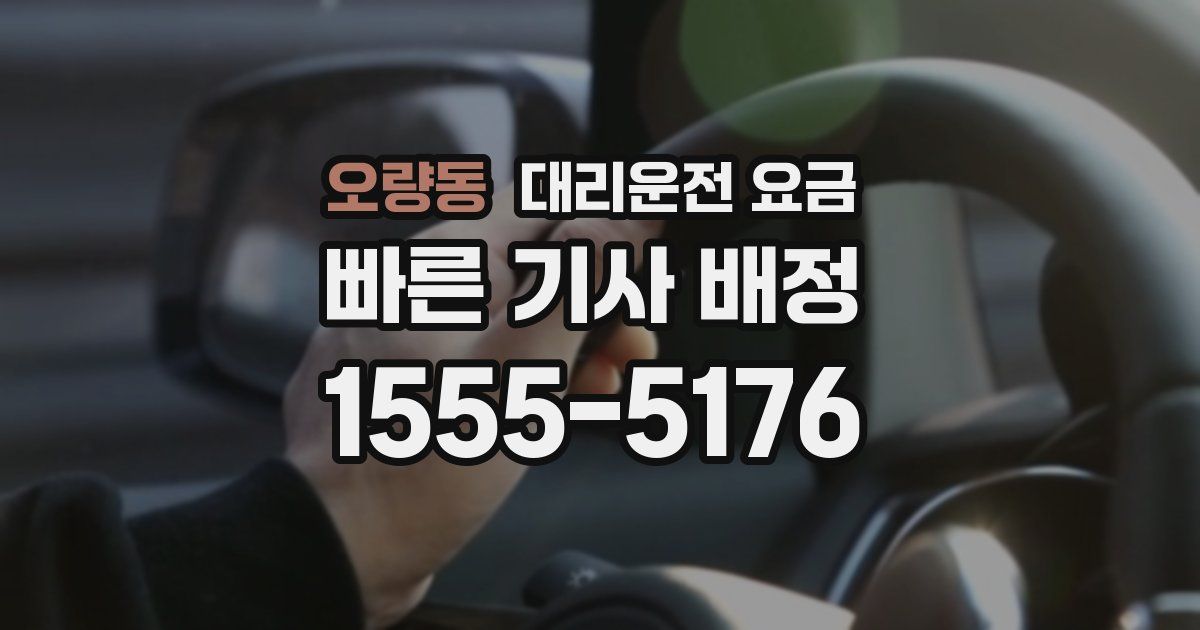 오량동 대리운전 가격