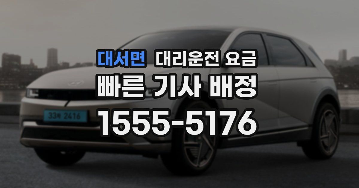 대서면 대리운전 가격
