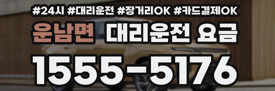 운남면 대리운전 요금