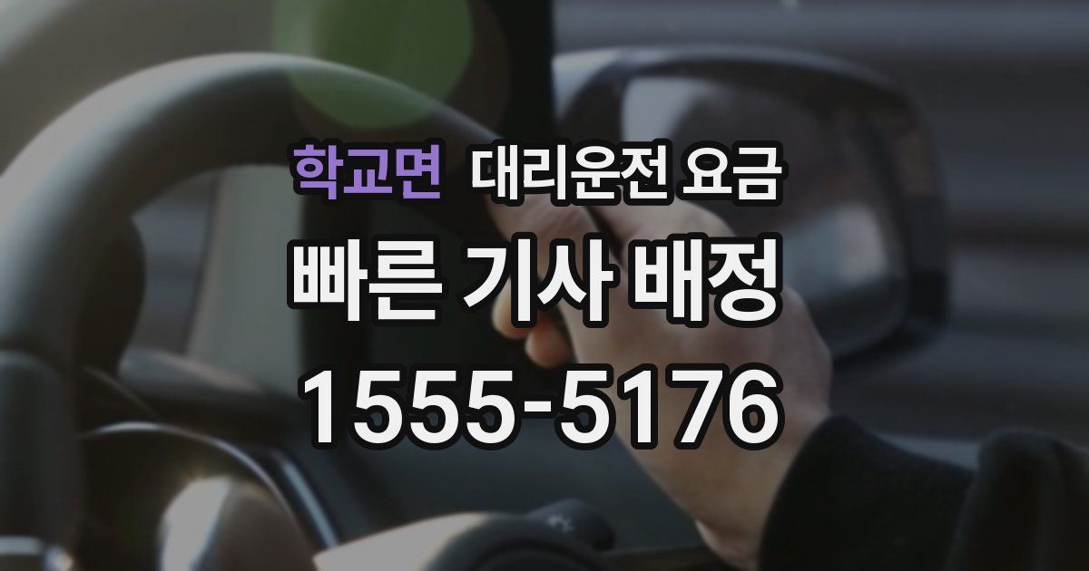 학교면 대리운전 가격