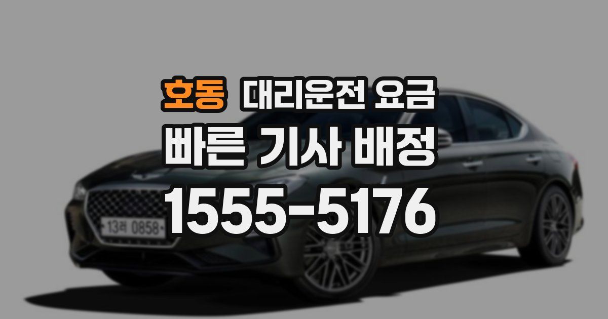 호동 대리운전 가격